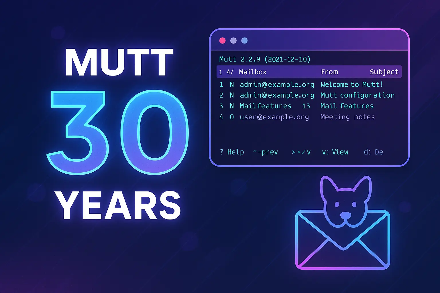 Happy Birthday Mutt Mail Client