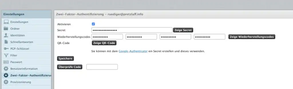 Roundcube Webmail mit Two-Factor Authentication